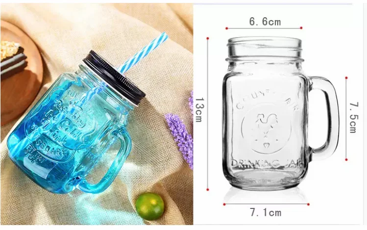 wholesale personalized mason jars mug 16oz wide mouth glass mason jars with lid and straw