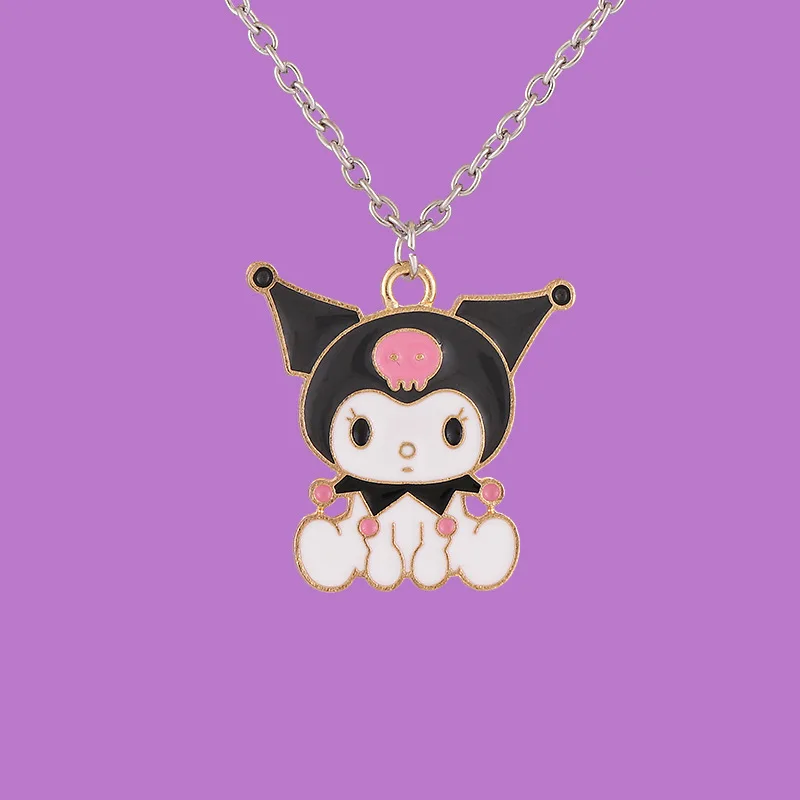 Hot Selling Cartoon Kuromi Necklace Anime Melody Pendant Metal Charming Sanrioed Necklace for Decoration