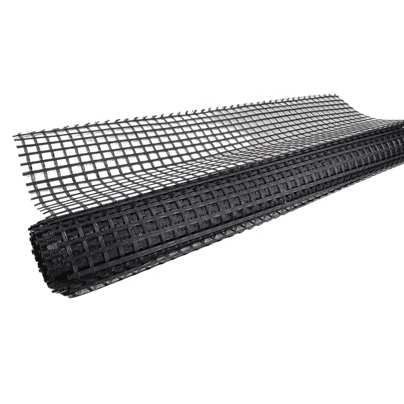 Factory Direct Selling Price 30-1000KN/m Warp Knitting Polyester Geogrid For Slope Protection