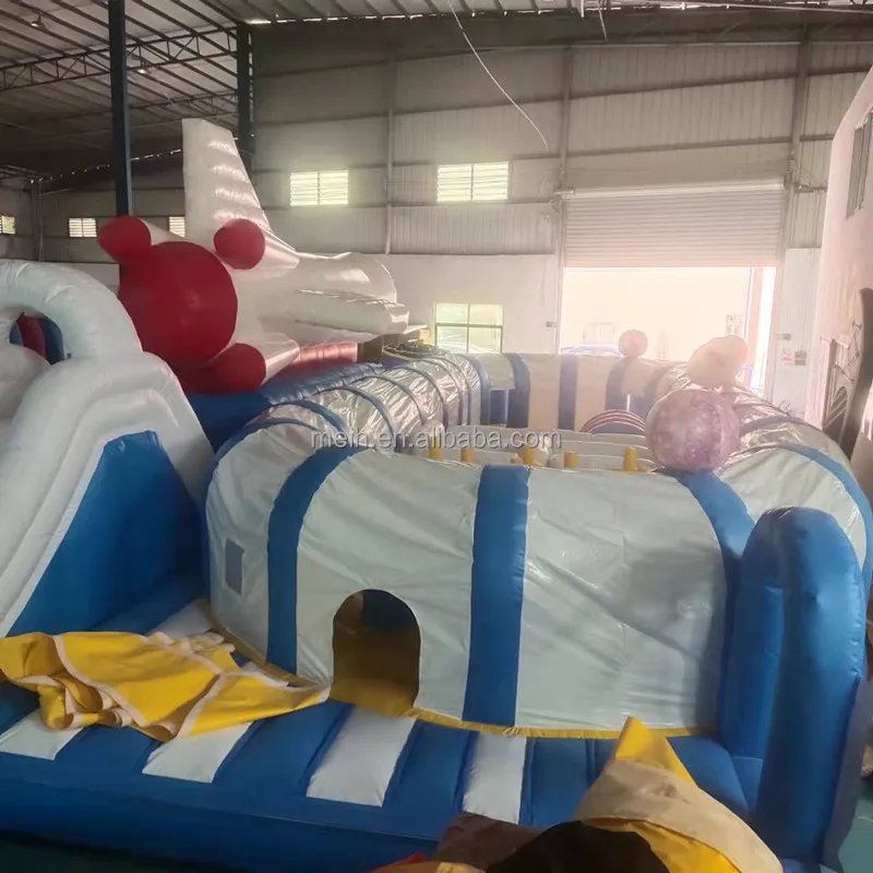 New design Inflatable air plane jumping bouncer castle spaceman theme fun city astronaut spaceflight amusement park for sale