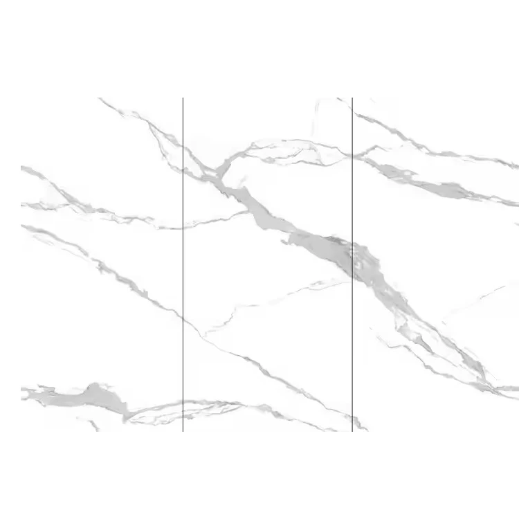 Foshan Ceramic Wall Tiles with White Marble Texture Soft Matte Surface Glazed Marble Look Slab for Bedroom and Basement