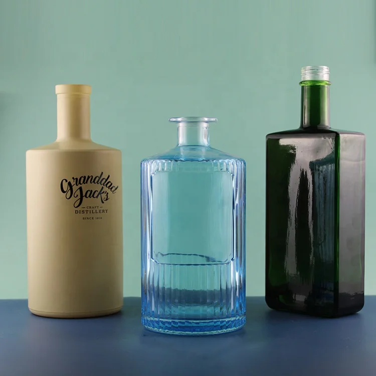 glass stopper flower shape elegant delicate spirit water glass bottle, large liquor bottles, crown cap 1.5 liter glass bottle