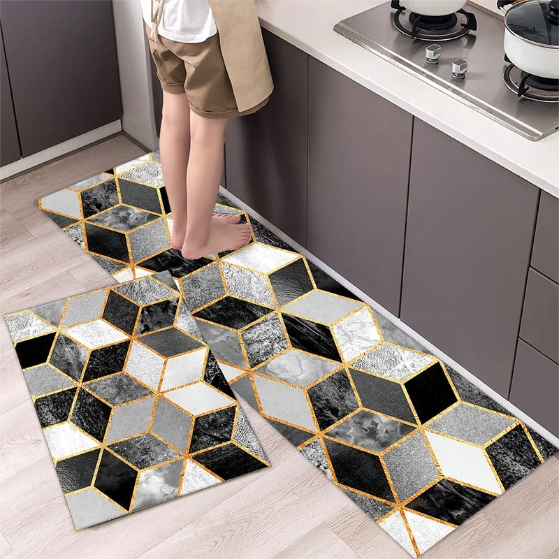 Notdic Anti Slip 2 Piece Kitchen Floor Carpet Rugs And Mats Set Waterproof Cushioned Kitchen Floor Carpet Mats