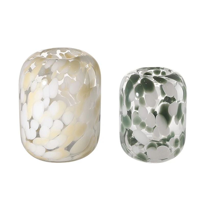 Decor accessories jadeite green tall stained cylinder glass bottle flower vase