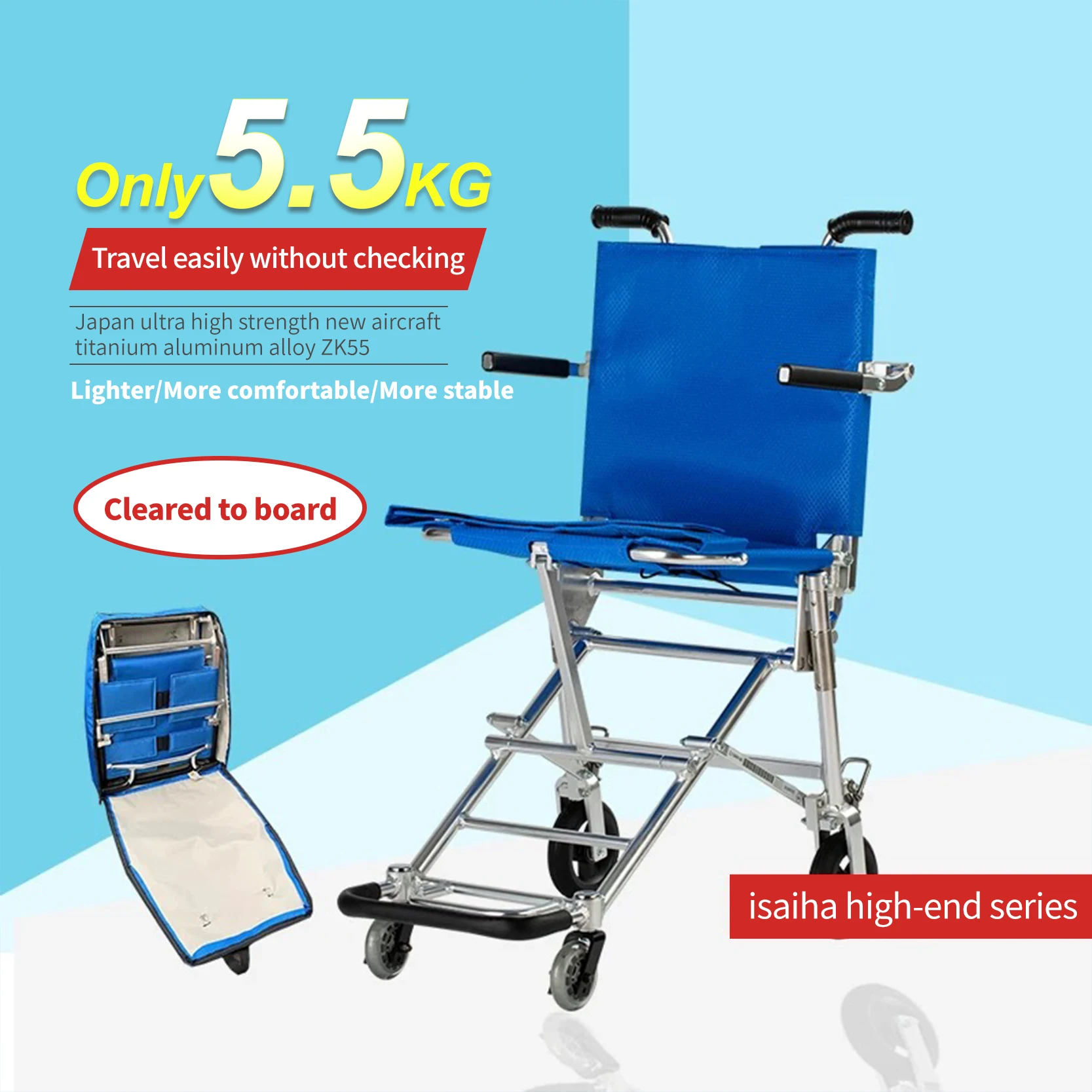 MIJO MH01 cabin wheelchair travel assistant for disabled buy push chair from factory boarding chair for disabled