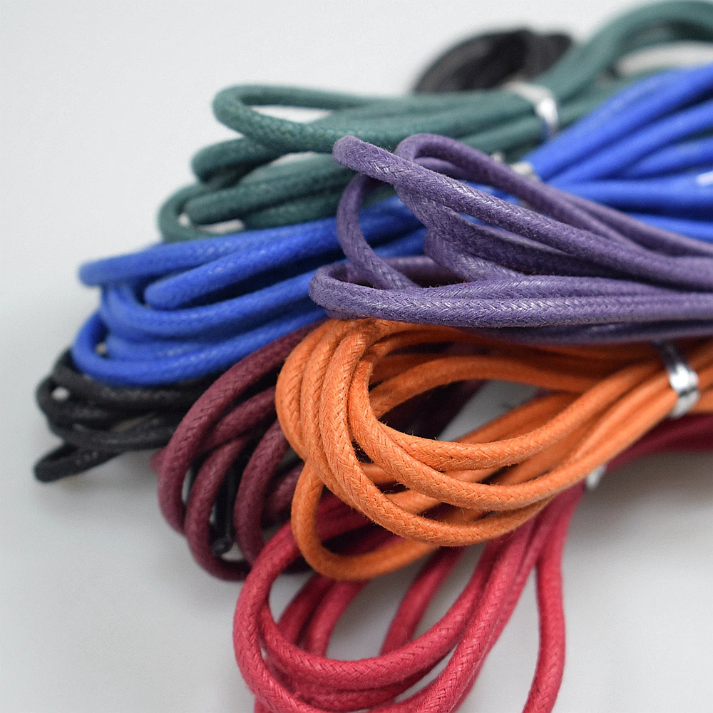 Wholesale premium quality  durable packing rope custom color  2mm 3mm cotton rope waxed cord