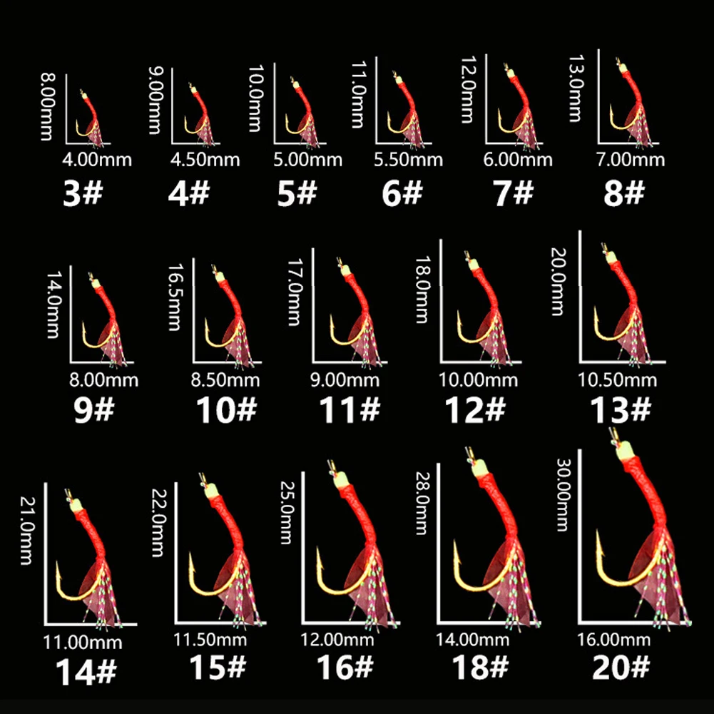 Sabiki rigs hooks pesca fishing bait Fishing String Hook During Dark Night Tackles 6 Hooks/bag