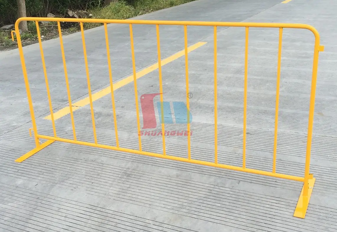 3.6*7.2ft Customize Outdoor Stand Queue Steel Pedestrian Wall Barricades Barrier Traffic Control Yellow Crowd Control Barrier