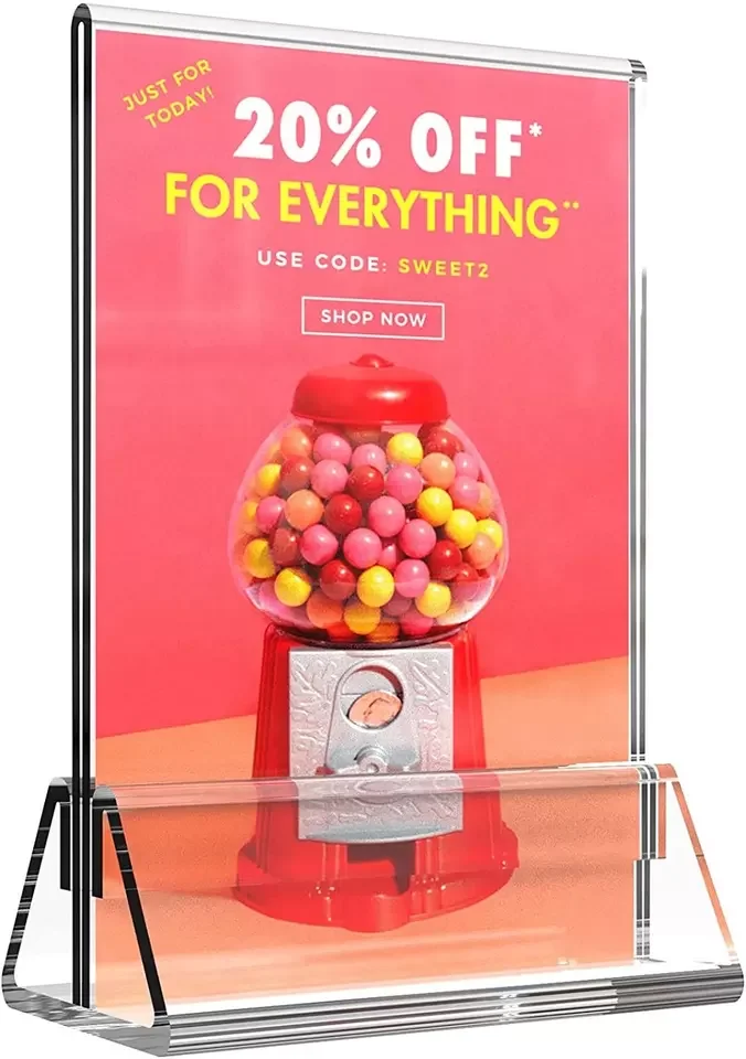 Customizable Thickening Menu Billboard Table Card Transparent Acrylic Menu Stand