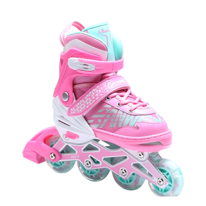 Factory Price Four Wheels Inline Roller Skates combo set For Adult Custom Logo Adjustable Skate Shoes with Helmet and  Protector
