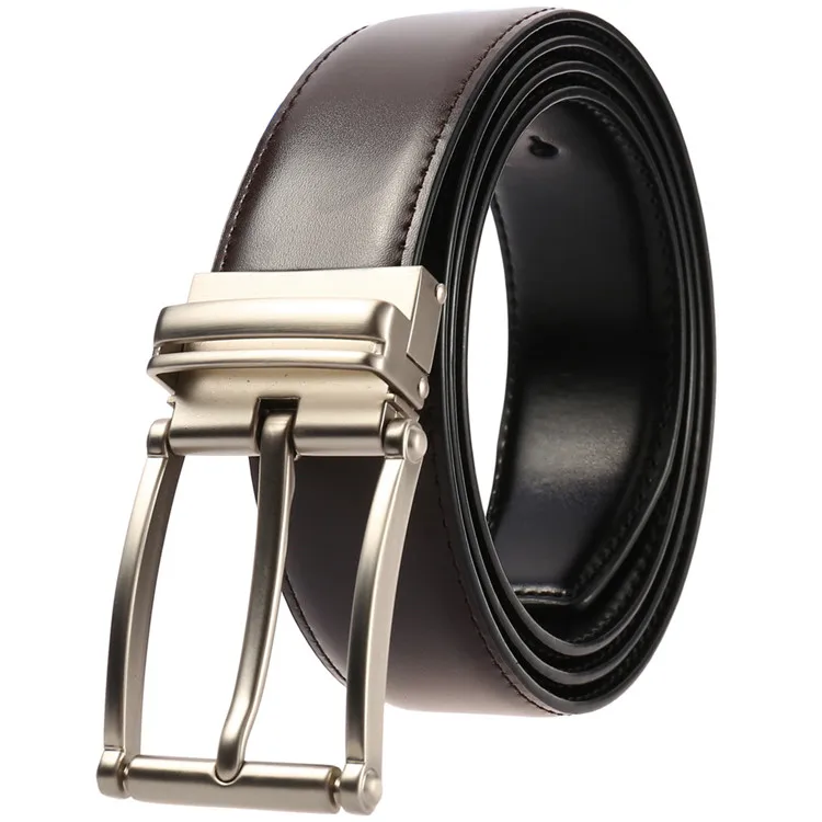 Factory Price Customized Logo Durable Cow Leather Pin Belts Adjustable Buckle Belts Men Waistband Belt