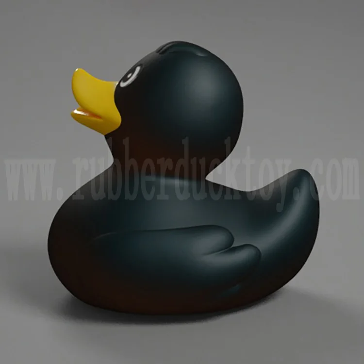 
7cm mini promotional black rubber duck with logo print , squeaky cheap black bath duck toy , floating black duck bath toy 