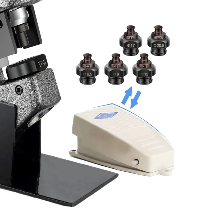 220V Electric Hydraulic Press 5 Dies 6.5/9.0/13/17/Power Punching Hole Puncher for Metal Steel Iron Aluminum Copper Holes