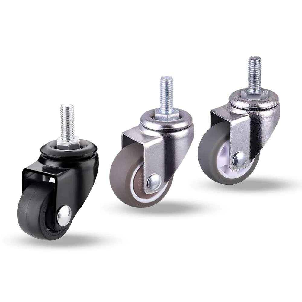 Ролики для мебели, поворотные Тормозные колеса из ТПЭ, 12 кг, 25 мм, 1 дюйм