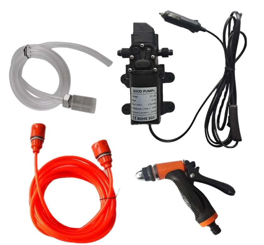 DC 12v 80w portable car washer pump with automatic pressure switch automatic car washer