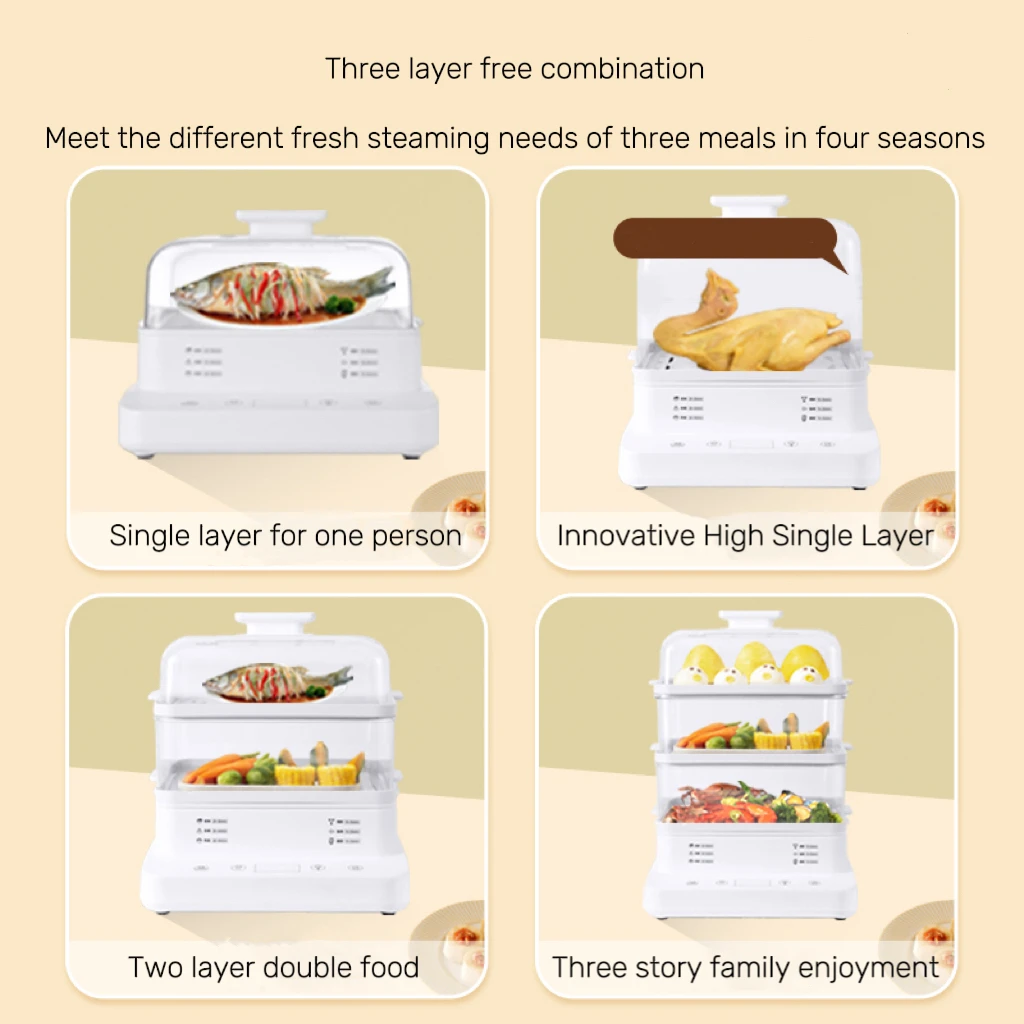 22L Large Capacity Multifunctional Electric Food Steamer 800W Kitchen Cookware for Efficient Cooking and Food Steaming