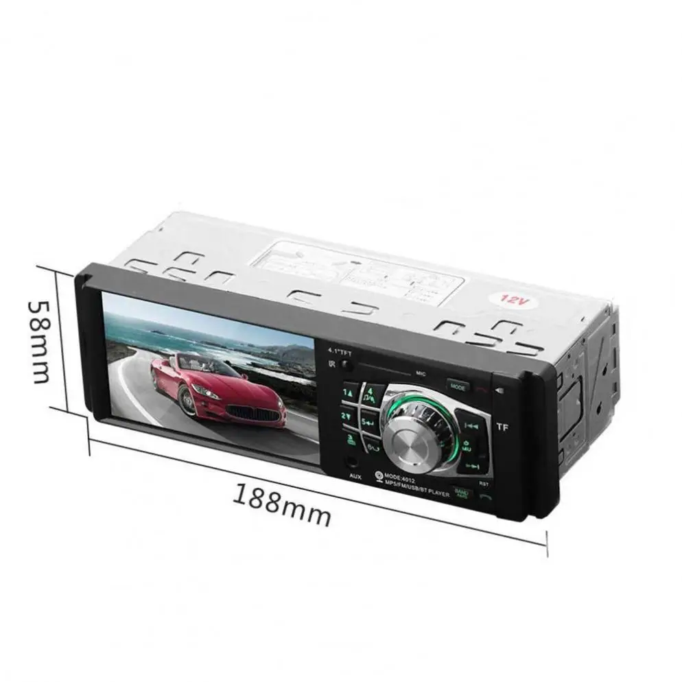 4012B 18.8cmx5.8cmx6.5cm Car MP5 Player Blue-tooth Durable 4.1 Inch Auto HD Display FM Radio