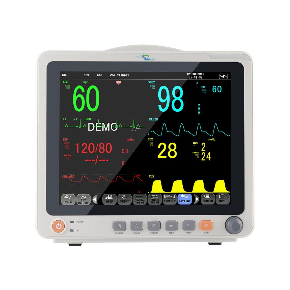 12.1 inch high resolution color TFT display PM12B Multi-Parameter Patient Monitor