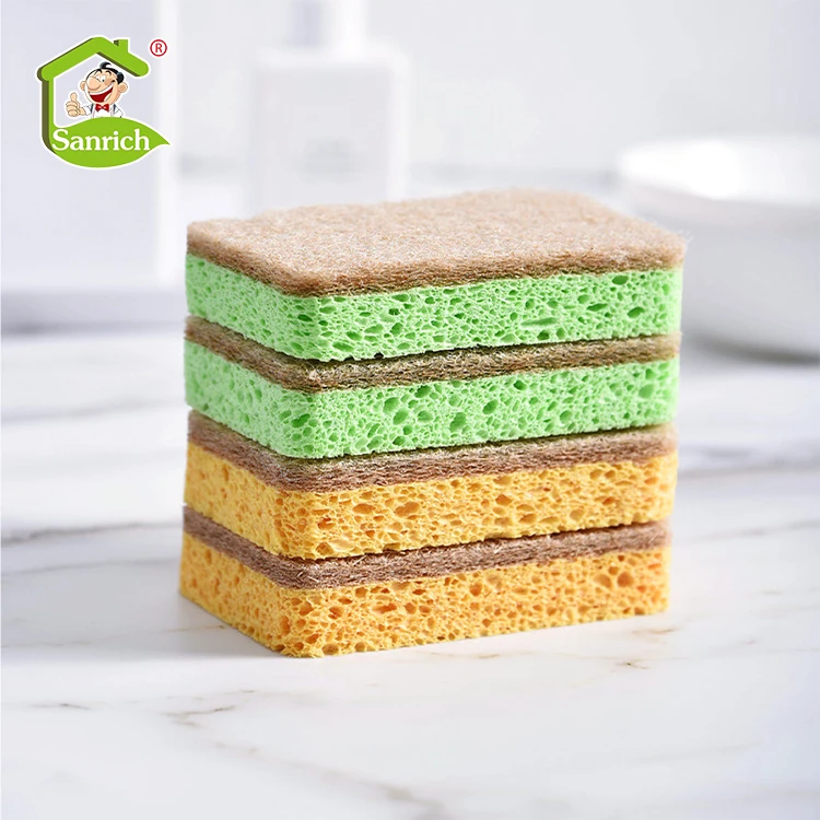 eco friendly sisal cellulose sponges scouring pads kitchen cellulose wood pulp sponge