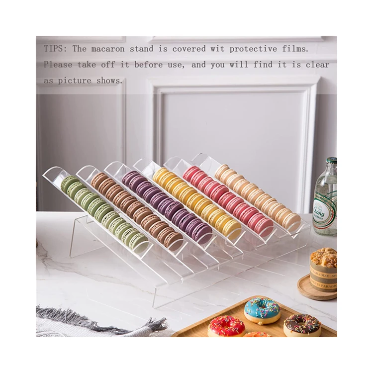 Современный 6 ярус акриловый Macaron Дисплей лоток цилиндр Макарон печенья демонстрационные стенды-стеллажи для магазин хлебобулочных
