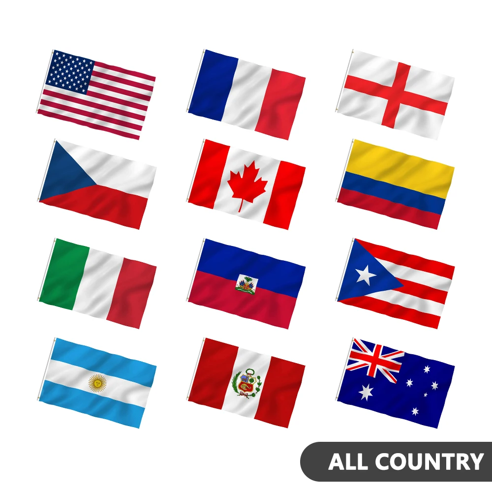Country National Flag Fans Cheering No MOQ Factory Directly Selling Fans Product 100% Polyester Flag