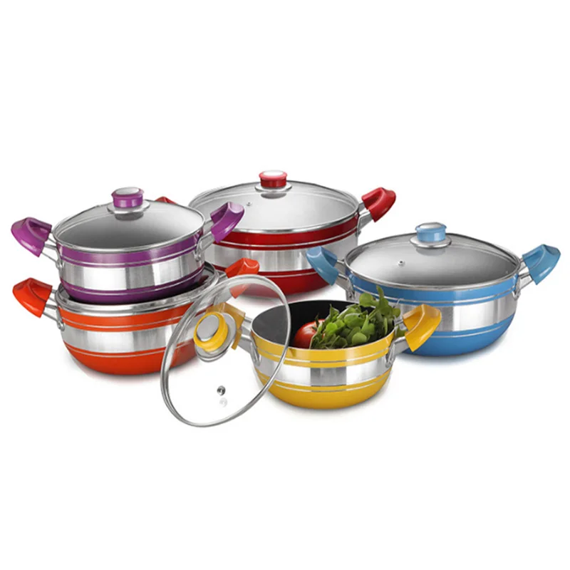 High Quality Gift Billet Stockpot 18-26CM Non Stick Household Kitchen Cookware Set Aluminum Cookware