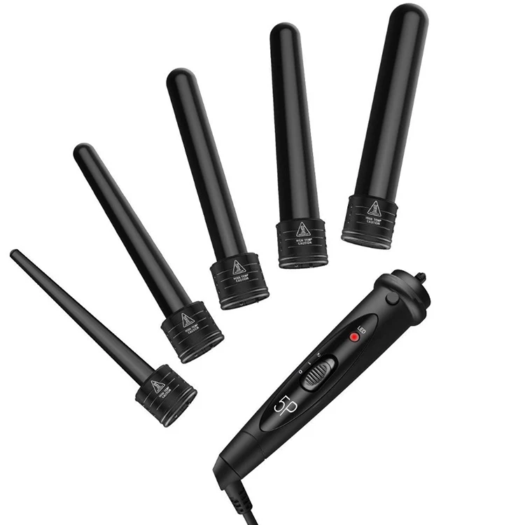 Волшебные щипцы для завивки волос 5 в 1 Сменные 9-32 мм стайлер с глубокими кудрями керамическая палочка на