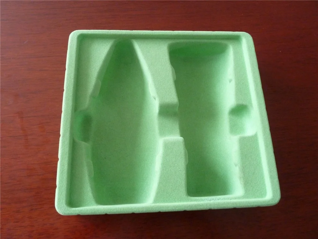 Vacuum formed velvet plastic cosmetic blister insert PS flocked vac packaging tray
