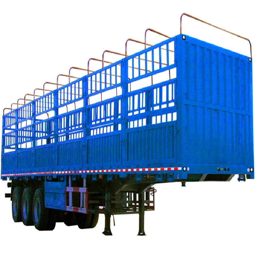 Best Design Cattle Trailer Cargo Livestock 2 Axle 3Axl Cargo Transport Drop Side Sidewall Semi Trailer Cargo Trucks Trailers