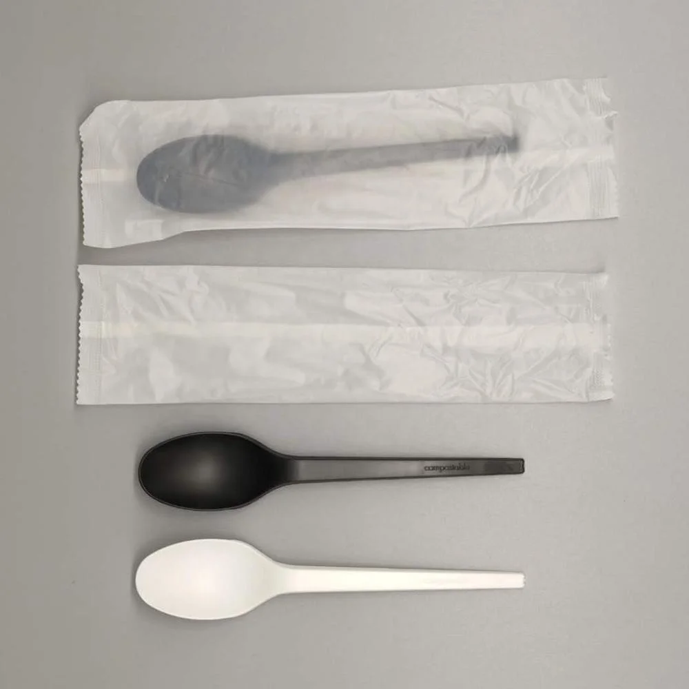 
Greenworks Plastic Cpla biodegradable cutlery,eating utensils environmentally friendly cutlery Spoon Wrapped dinnerware sets 