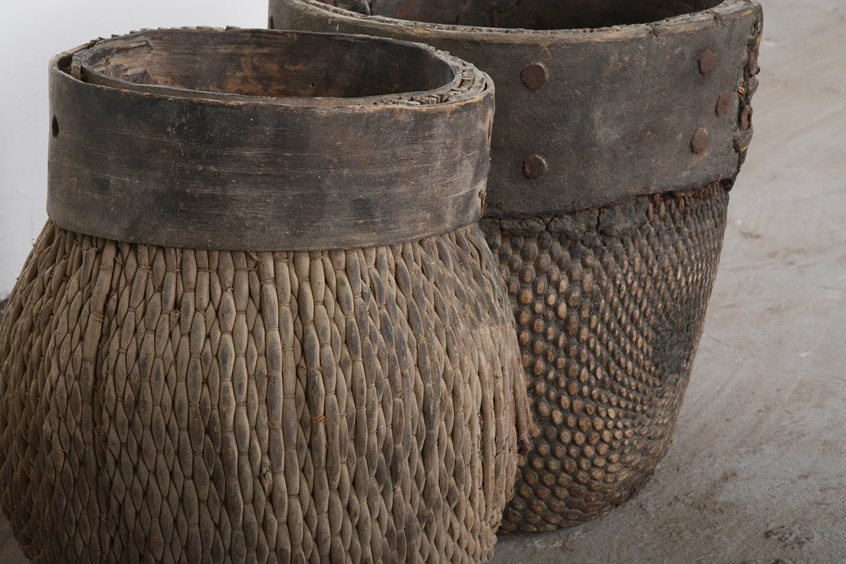 Antique Chinese Home Decorative Wicker Rattan Basket Wholesale Cheap Natural Furniture