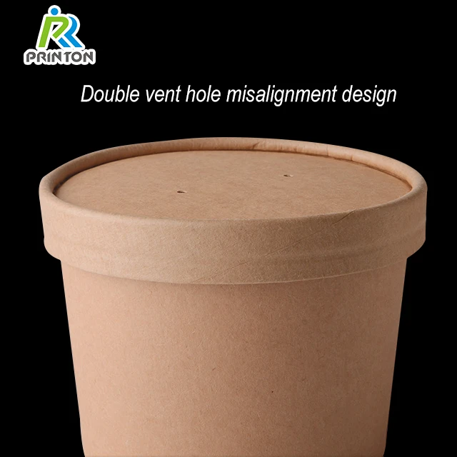 Custom disposable kraft paper boxes food storage containers packaging paper salad bowl