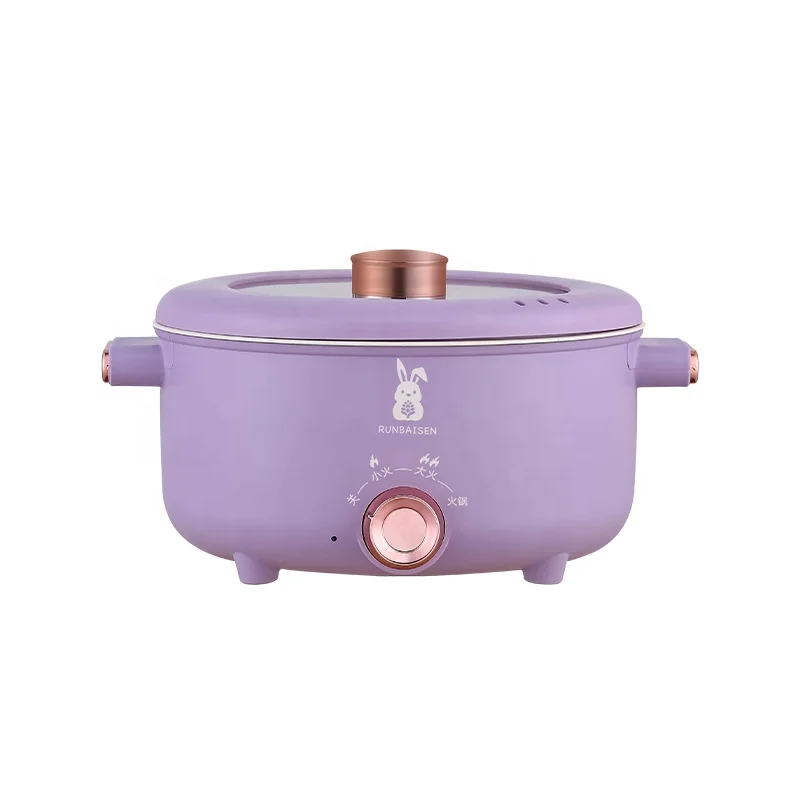 AU Lid for Hotel Use Electric Hot Pots Aularge Capacity Household Ceramic with Tempered Glass Plastic Purple Round