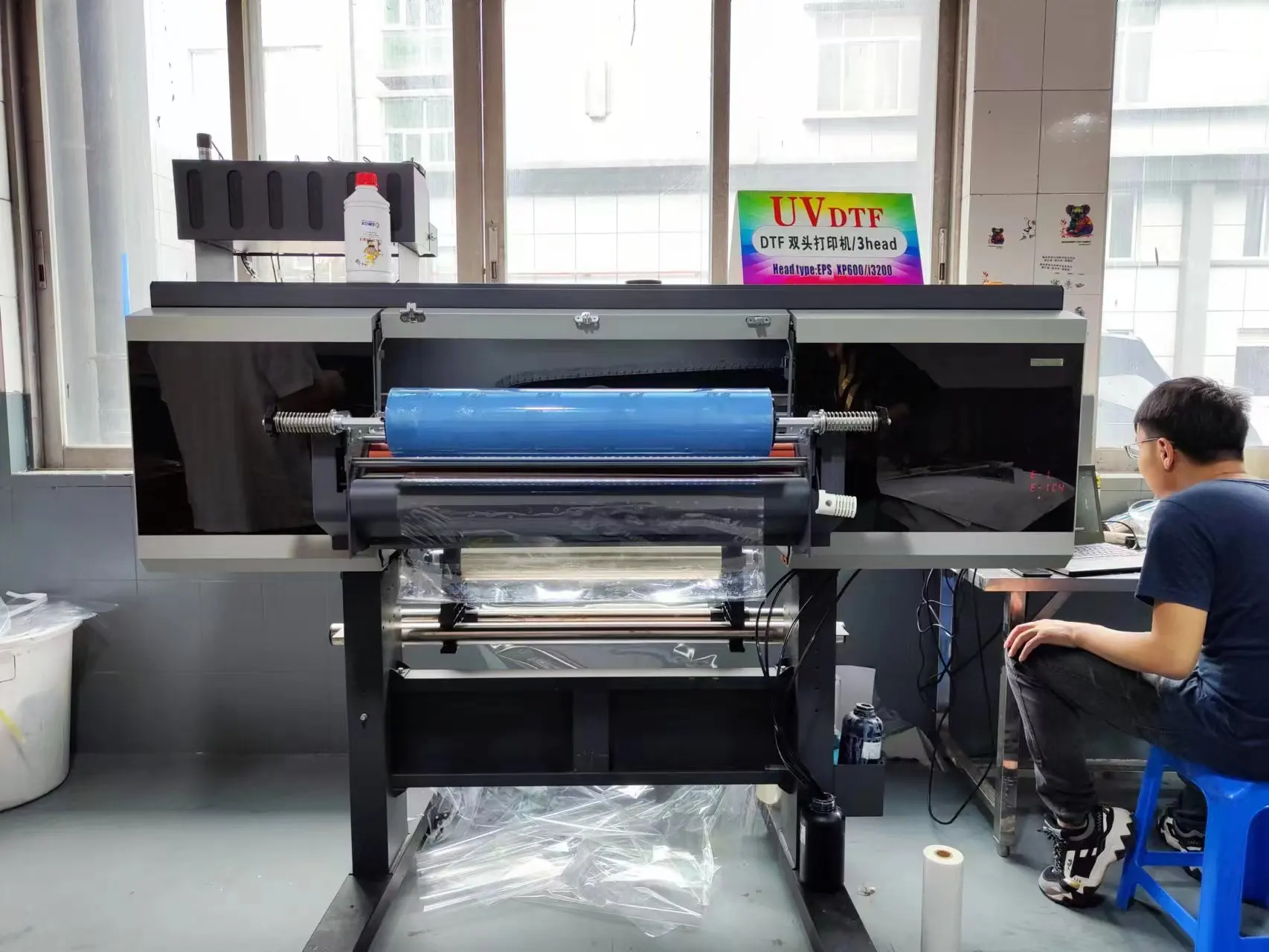 High Speed 2-4 i3200/XP600 Print head UV Dtf Printer All In One 60cm Roll Uv Dtf Sticker Printer With laminator