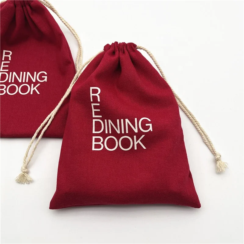 Recyclable Cotton linen Fabric Muslin pouch personalized cotton drawstring packing bags for promotion