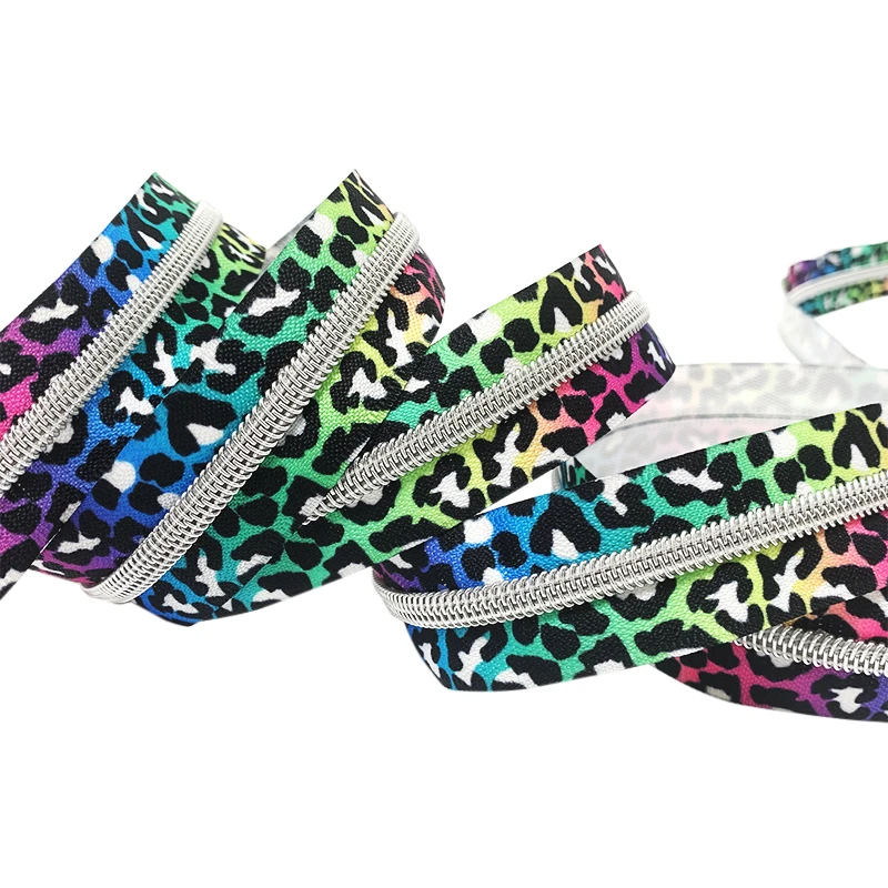 High quality nylon printed zipper teeth long chain roll tape zipper coil bag #5 zipper tape for handbags