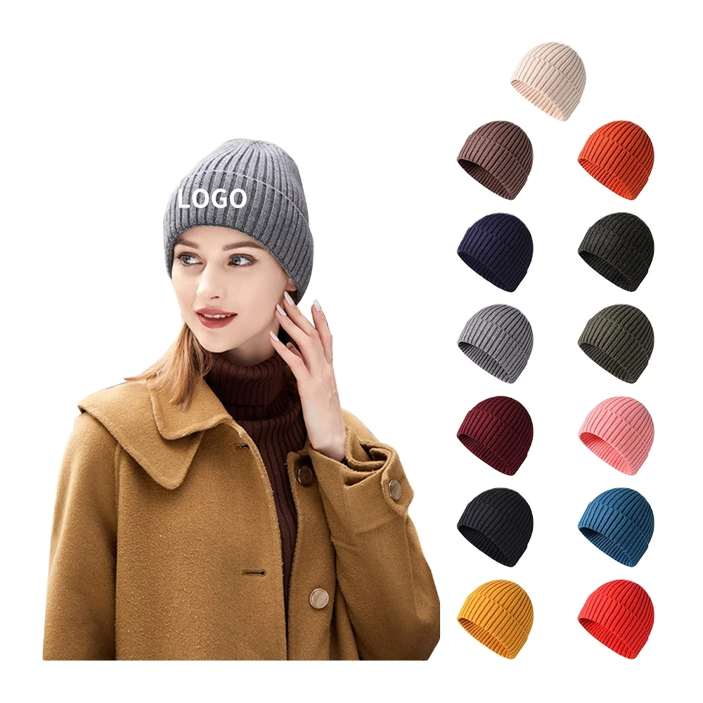 Ai-Mich High-Quality Custom Warm Beanie Sports Wear Knitted Custom Ski Skull Beanie With Logo