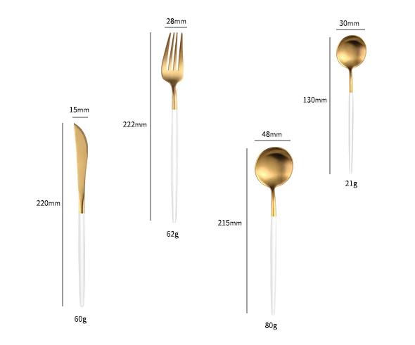 304 Restaurant Flatware Gold Laser Premium Pvd Coating Sets Christmas Stainless Steel Cutlery Set
