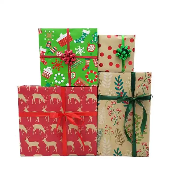 Newest Design Christmas Gift Wrapper 70 CM X 3M Christmas Wrapping Paper Set