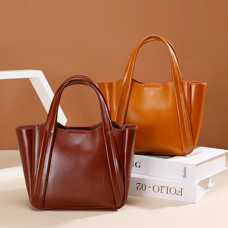 China Supplier Genuine Leather Ladies Purse And Handbags Unique Design Shoulder Crossbody Bags Luxury Women Small Tote Bags