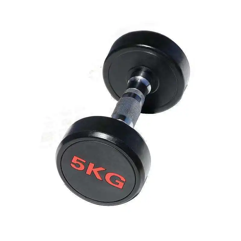 Custom Logo Cross Fit Training Commercial Round Rubber Coated 12.5kg weights dumbbell