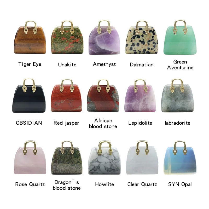Сумка из натурального драгоценного камня лечебный энергетический кристалл сумочка кристаллы резьба для