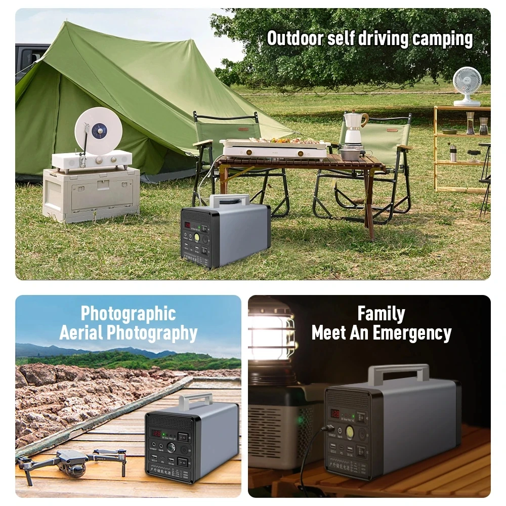 Solar Generator 400W 96000mAh Portable Power Station Pure Sine Wave for Home Car Drone Laptops Outdoor Camping 220V Power Supply