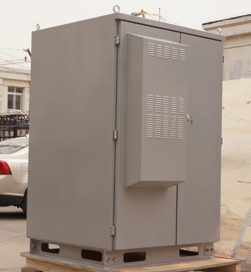 Outdoor battery cabinet 4 battery rack waterproof enclosure with heat exchanger SK-419