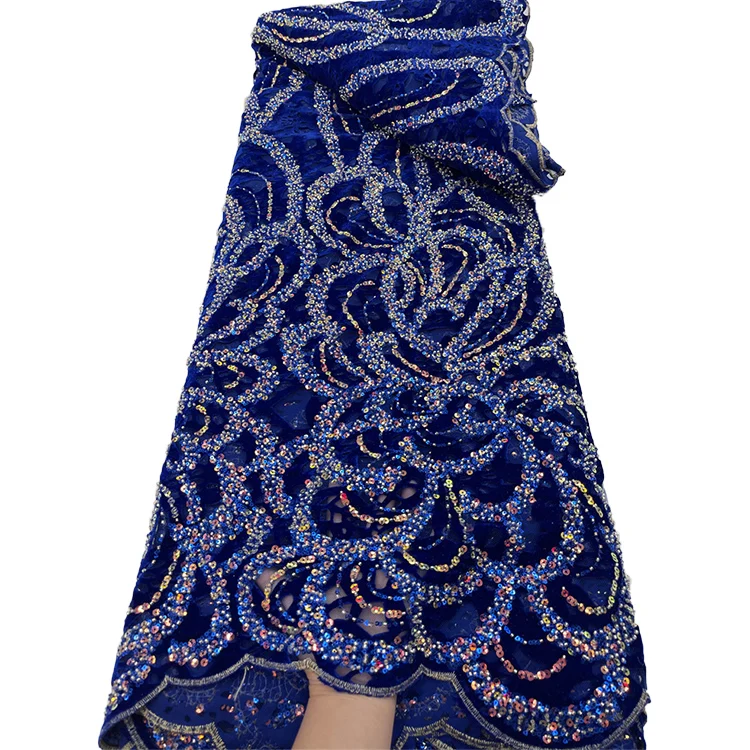 Sequin Velvet Fabric Embroidered Lace Fabric Velvet Net Embroidery Lace