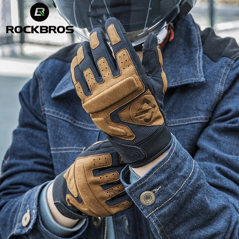 ROCKBROS Racing Glove Full Finger Breathable Motorcycle Gloves Summer Touch Screen Motocross Gloves
