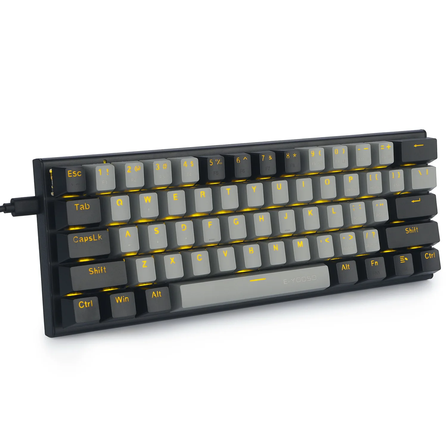 Professional 61 Key LED Backlit Mechanical Gaming Keyboard USB Wired 60 percent Mechanical Keyboard