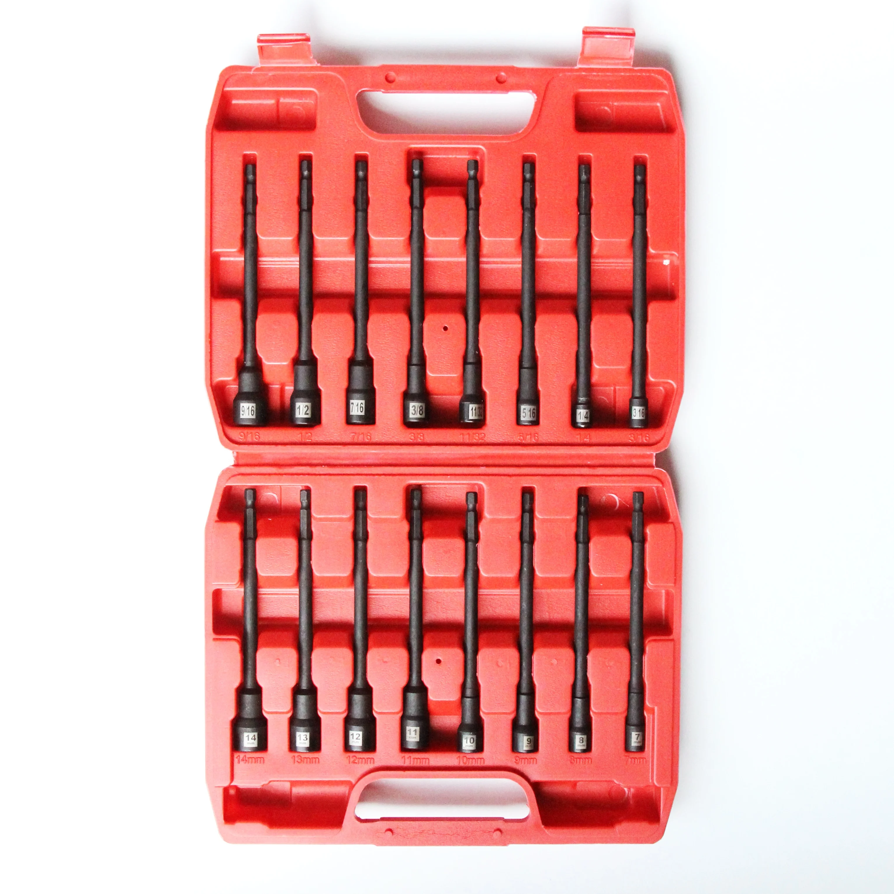 16 Pcs Power Nut Driver Set Impact Grade Magnetic Nut Setters 150MM