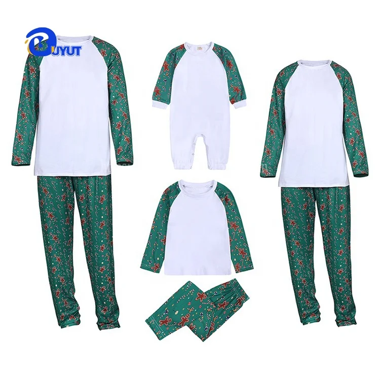 Custom kids Plaid Christmas sweatpants Pajamas Family Suit unisex sublimation blank T shirts boys pattern shirts pants set
