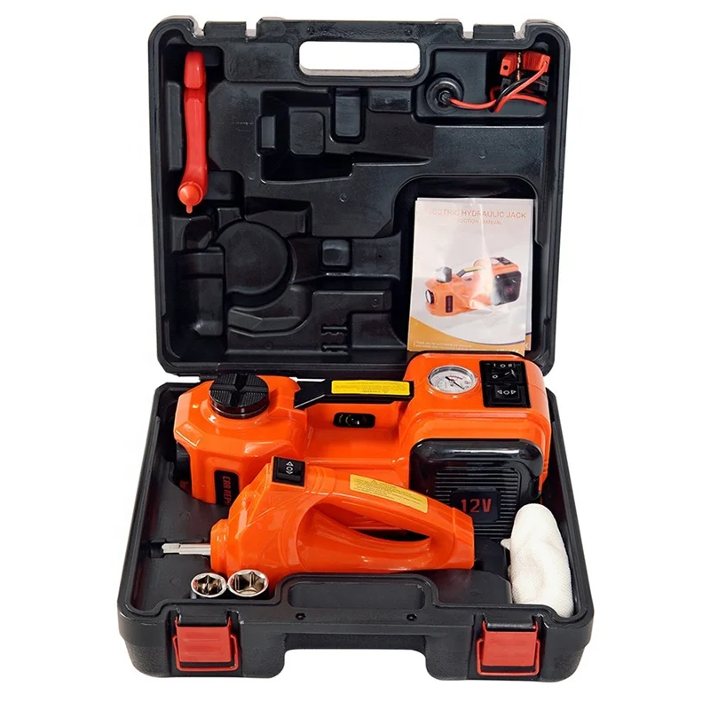 Professional 5 ton portable car DC 12V 5T Multi-functional hydraulic floor jack with electric impact wrench